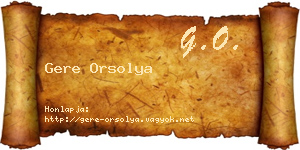 Gere Orsolya névjegykártya